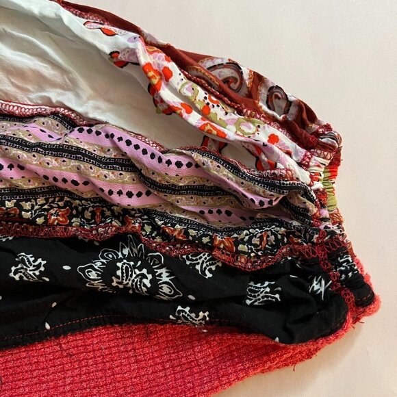 We The Free Oversized Thermal Red/Paisley Print Balloon Sleeves Top Size M - Picture 6 of 7